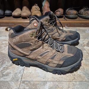Merrell Shoes Mens Moab 2 Mid Hiking Sz 12 W Sneakers J06051 Leather Waterproof